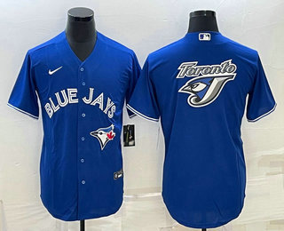 Mens Toronto Blue Jays Big Logo Blue Stitched MLB Cool Base Nike Jersey->toronto blue jays->MLB Jersey